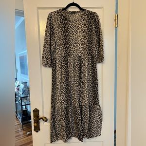 Zara Cheetah Print midi Dress - Mob Wife Aesthetic